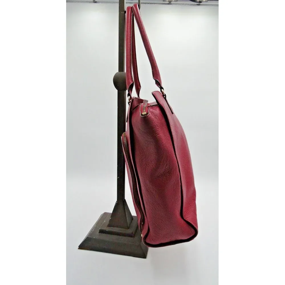 Kate Spade New York Laptop Tote Shoulder Bag‎ Magenta Leather 13L x14 H x 4.5 W